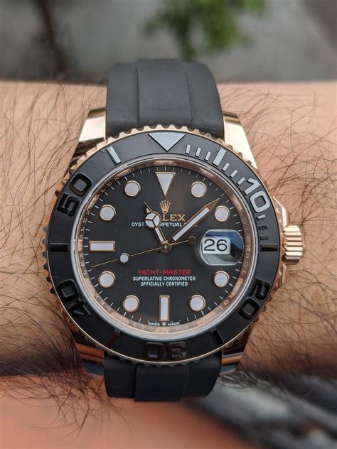 rolex yacht master 40 rose gold review|rolex yacht master gold price.